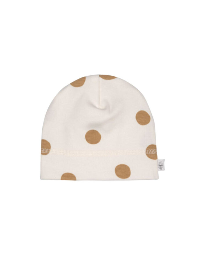 Bonnet Interlock GOTS Big Dots blanc cassé (Lassig)