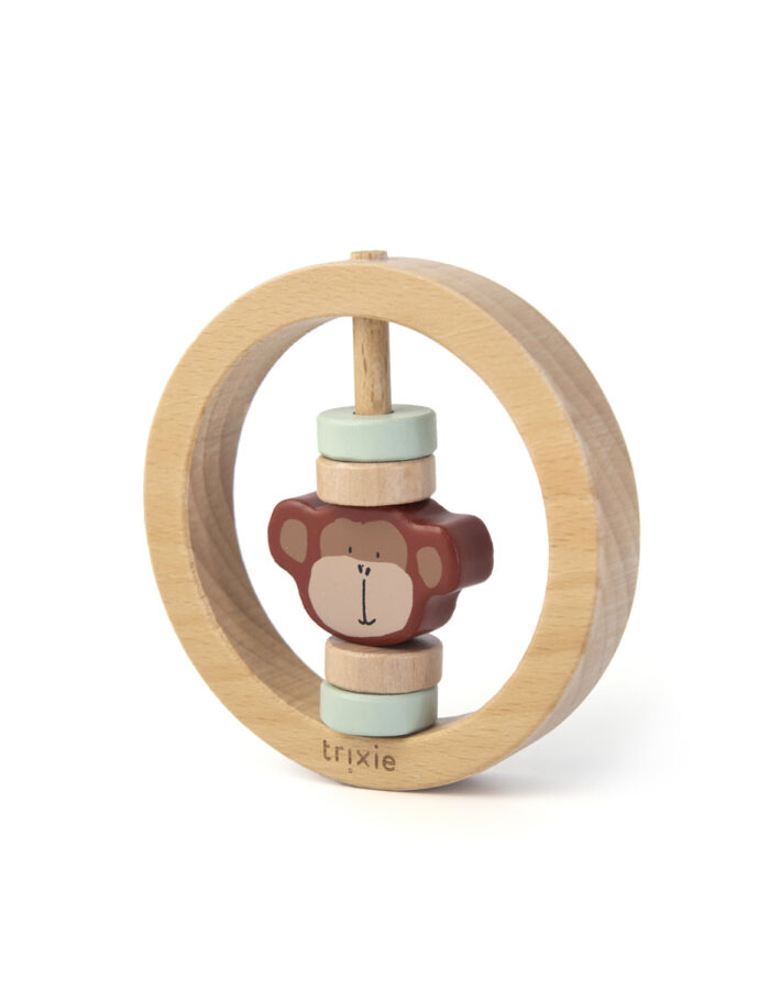 Hochet rond en bois - Mr. Monkey (Trixie)