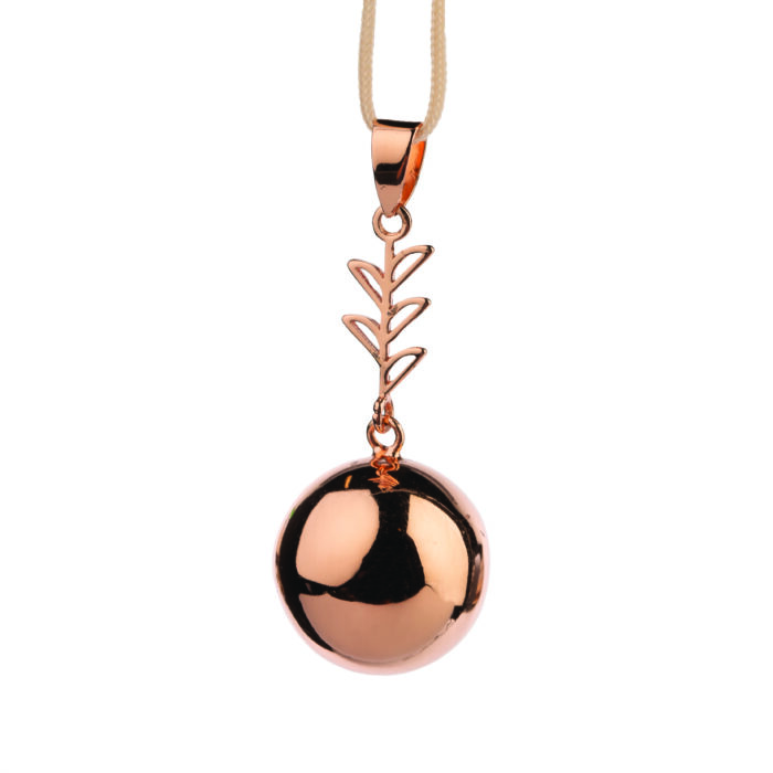 Bijou de grossesse - Design Or Rose avec pendant feuilles - TU - Collier Champagne (Bola)