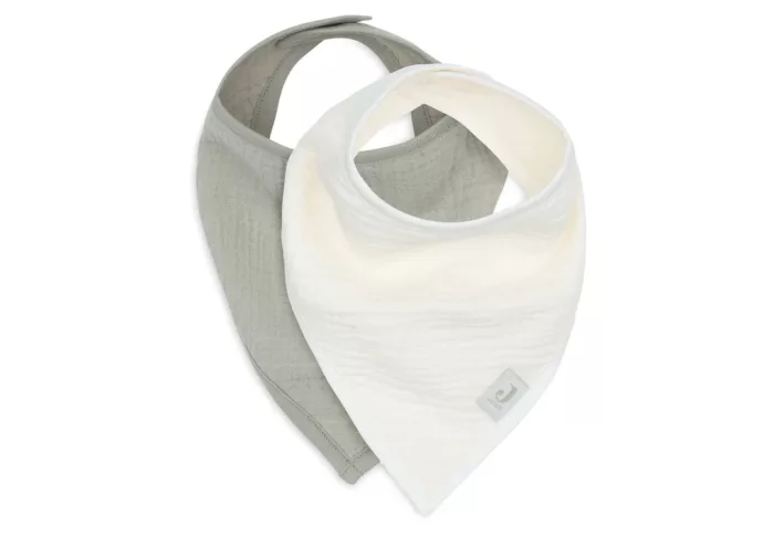 Bavoir Bandana Gaze De Coton - Olive Green/Oatmeal - 2 Unités (Jollein)