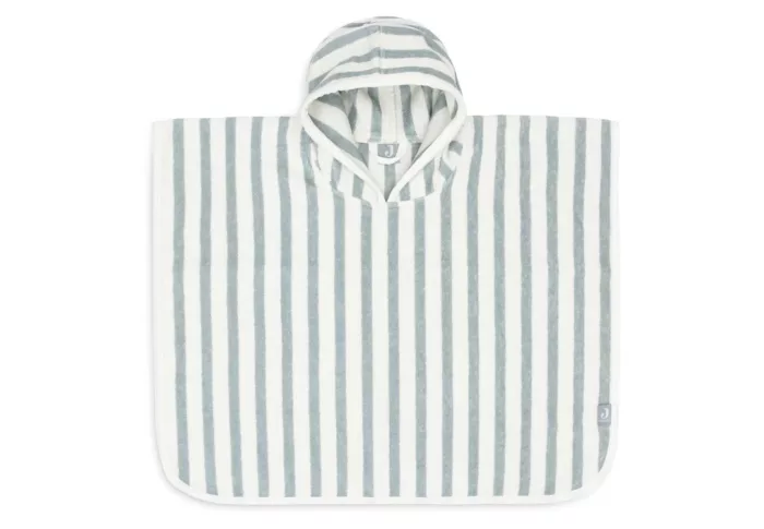 Poncho de bain Éponge Stripe - Sea Green - GOTS (Jollein)