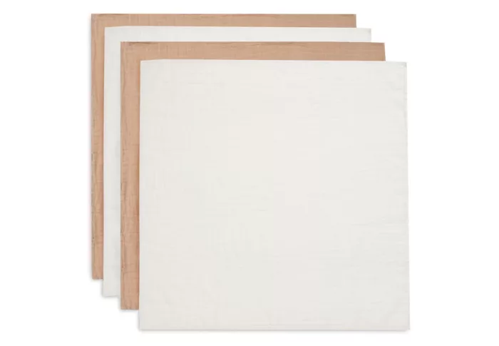 Lange Gaze de Coton Small 70x70cm - Biscuit/Ivory - 4 Unités (Jollein)