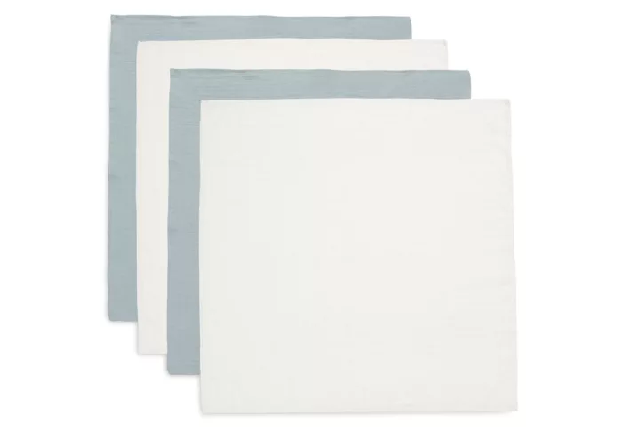 Lange Gaze de Coton Small 70x70cm - Sea Green/Ivory - 4 Unités (Jollein)