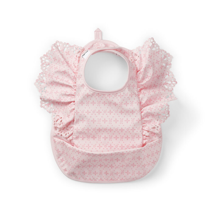 Bavoir bébé imperméable -Embroidery Anglaise Pink (Elodie Details)