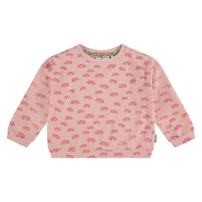 Sweat Imprimé Coeurs Fille SS25 (Stains Stories)