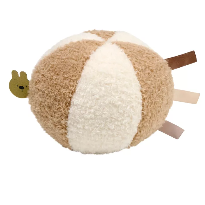 Doudou Balle TEDDY - TEDDY - 11 cm - Teddy écru Caramel (nattou)