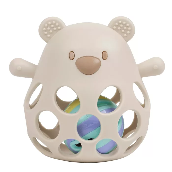 Hochet avec balle Ours SILICONE - SILICONE - 13,5 cm - Silicone Argile (nattou)