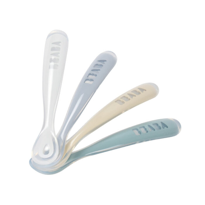 Lot de 4 cuillères 1er âge en silicone galet (Béaba)