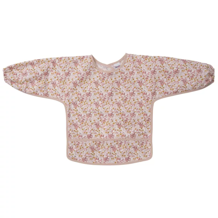 Bavoir-tablier à manches longues imprimé liberty marsala/ocre (BB&CO)