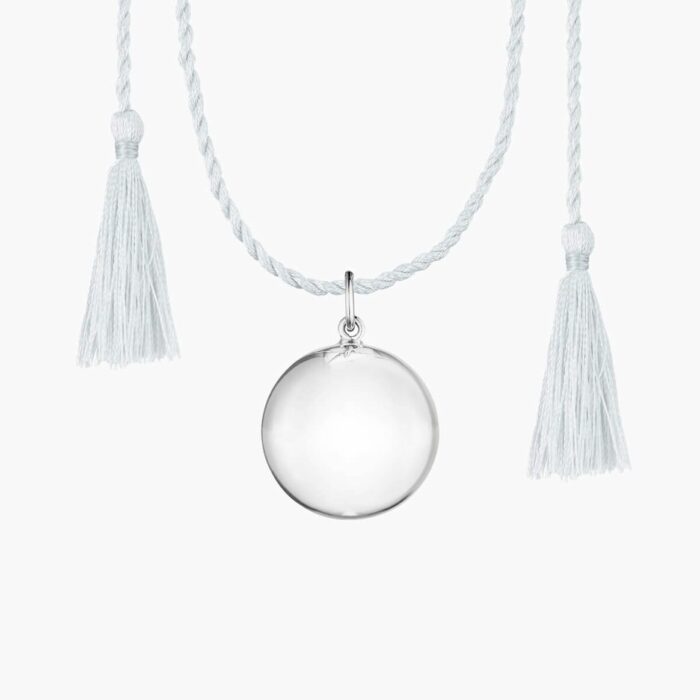 Bola de grossesse - JOY - Argent Cordon de Soie Gris clair