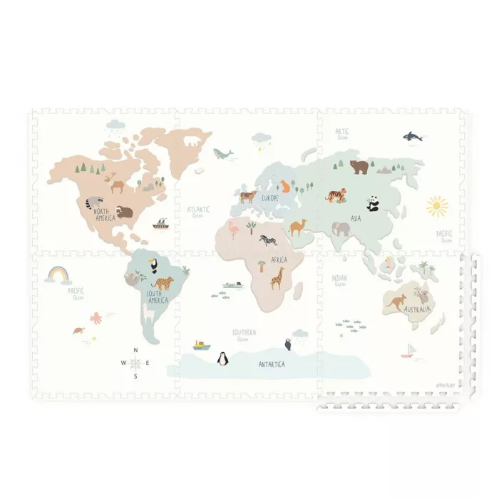 EEVAA 3-in-1 – Worldmap Colour Design (Play and Go))