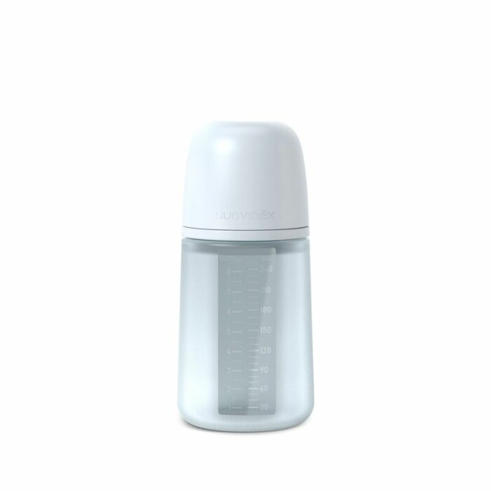 Biberon en silicone avec tétine SX Pro 240 ml débit M (Suavinex)