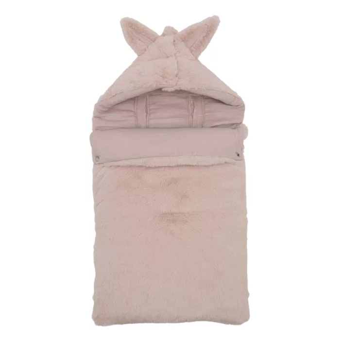 Nid d’ange fausse fourrure angora doublé gaze de coton – pétale (BB&CO)