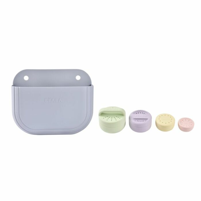 Coffret de bain : panier et jouets de bain silicone Galet / Menthe au lait / Multi couleurs (Béaba)