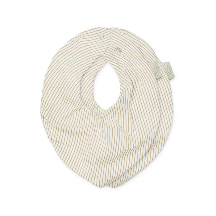 Bavoir Bandana, Jersey, set de 2 -Classic Stripes Camel (CamCam)