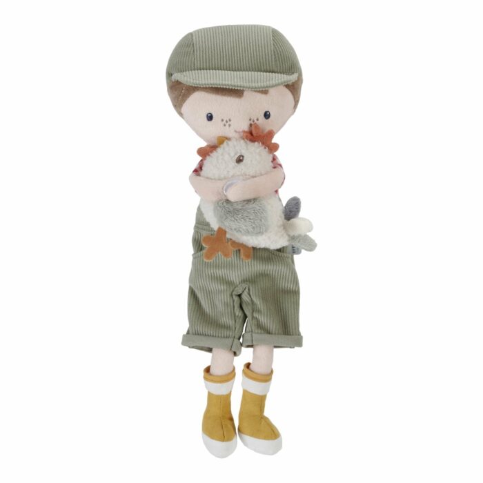 Poupée câline Fermier Jim avec poule 35cm (Little Dutch)