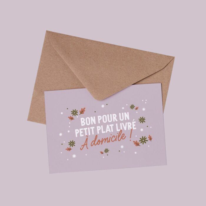 Carte - Bon pour un petit plat livré à domicile (LES PETITES DATES)