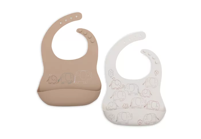 Bavoir Silicone - Elephant Tales - 2 Unités (Jollein)