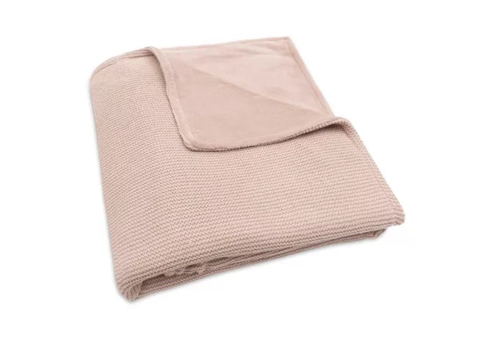 Couverture Lit de Bébé 100x150cm Basic Knit - Wild Rose/Fleecet(Jollein)