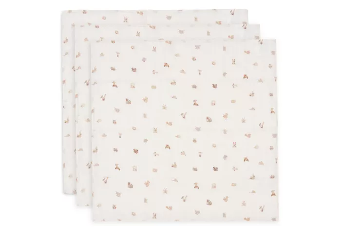 Lange Gaze de Coton Small 70x70cm - Animal Friends - 3 Unités (Jollein)