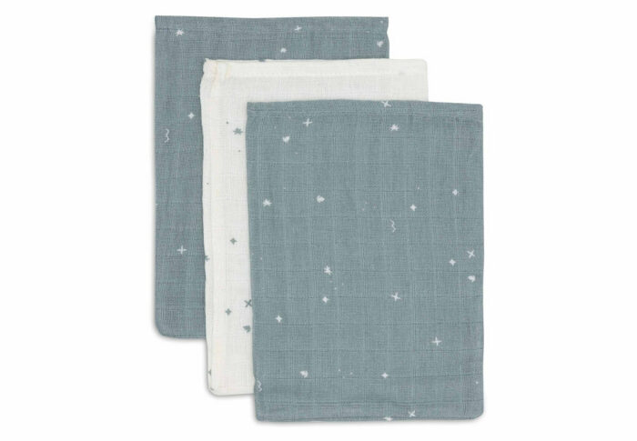 Gant de Toilette Gaze de Coton 15x20cm - Sea Green - 3 Unités (Jollein)