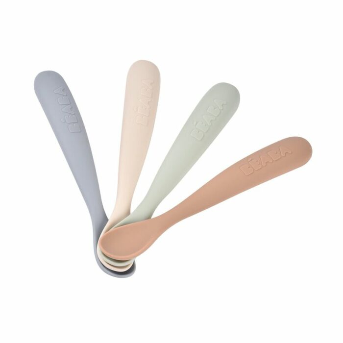Lot de 4 cuillères 1er âge silicone - Natural (Beaba)