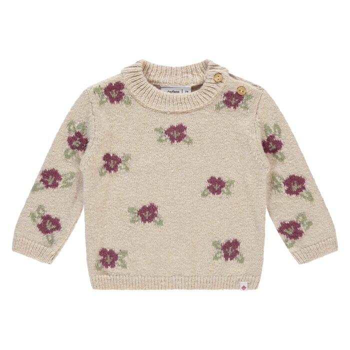 Pullover Nude/Fleurs Bébé Fille (Babyface AW25)