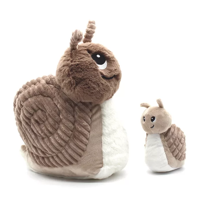 Peluche escargot Speedou maman et son bébé marron beige - (LES PTIPOTOS)