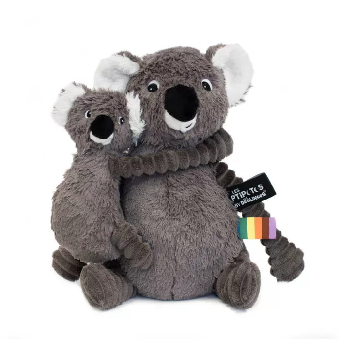 Peluche Trankilou le koala maman et son bébé gris  - (LES PTIPOTOS)
