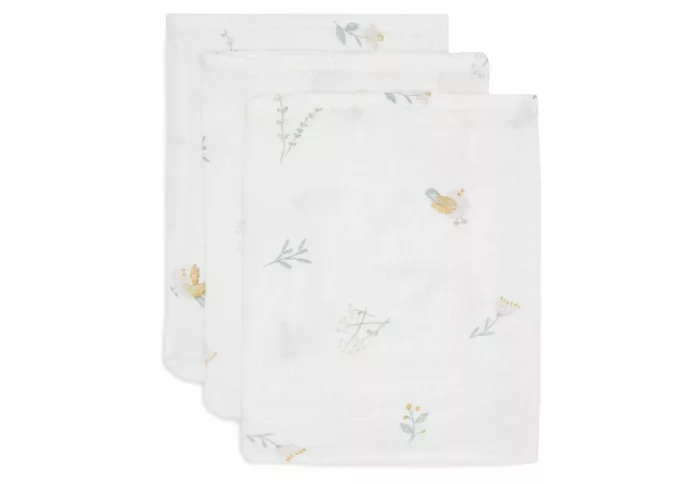 Gant de Toilette Gaze de Coton - Lovely Birds - 3 Unités (Jollein)