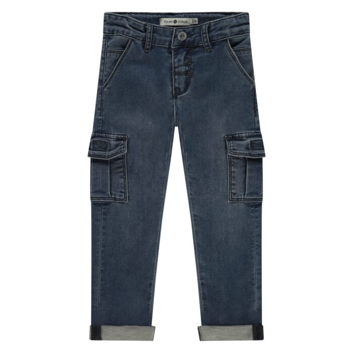 Pantalon Cargo Navy Blue Denim  AW25 (Stains Stories)