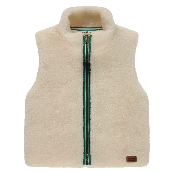 Veste Sans Manches Garçon Teddy Ecru AW25 (Stains Stories)