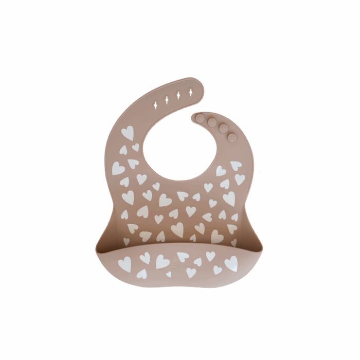 Bavoir Silicone Love Taupe (Zakuw)
