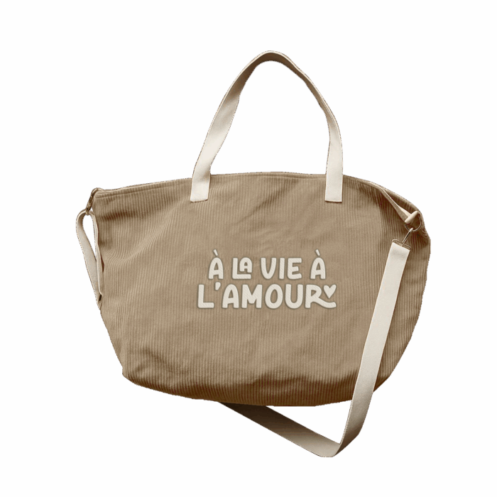 Sac XL velours - A la vie à l'amour (Zakuw)