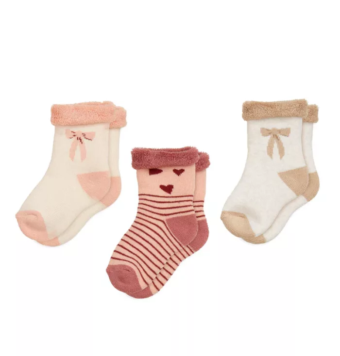 Terry Socks Safi 3 Pack - Bows 16-18 (CamCam)