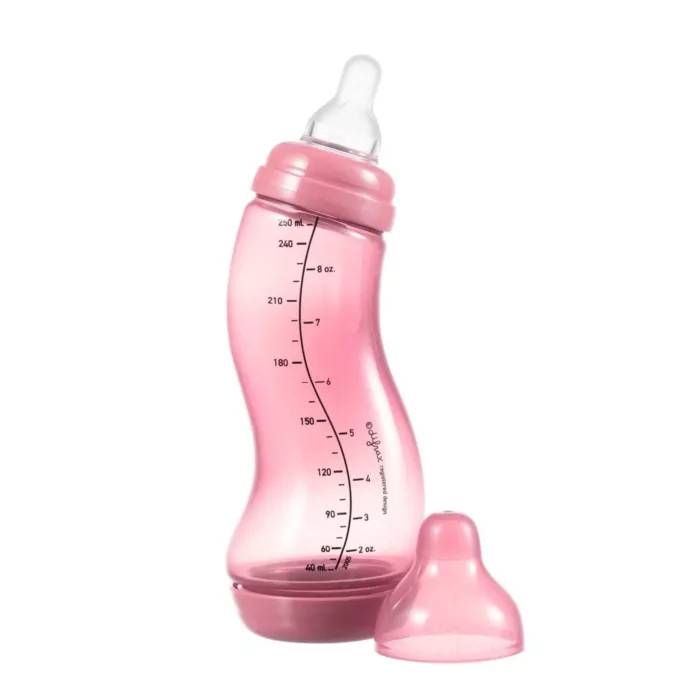 Biberon S anti-colique Natural - 250 ml Rose (Difrax)
