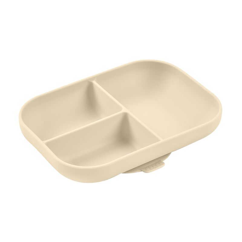 Assiette compartimentée silicone - Argile (Beaba)