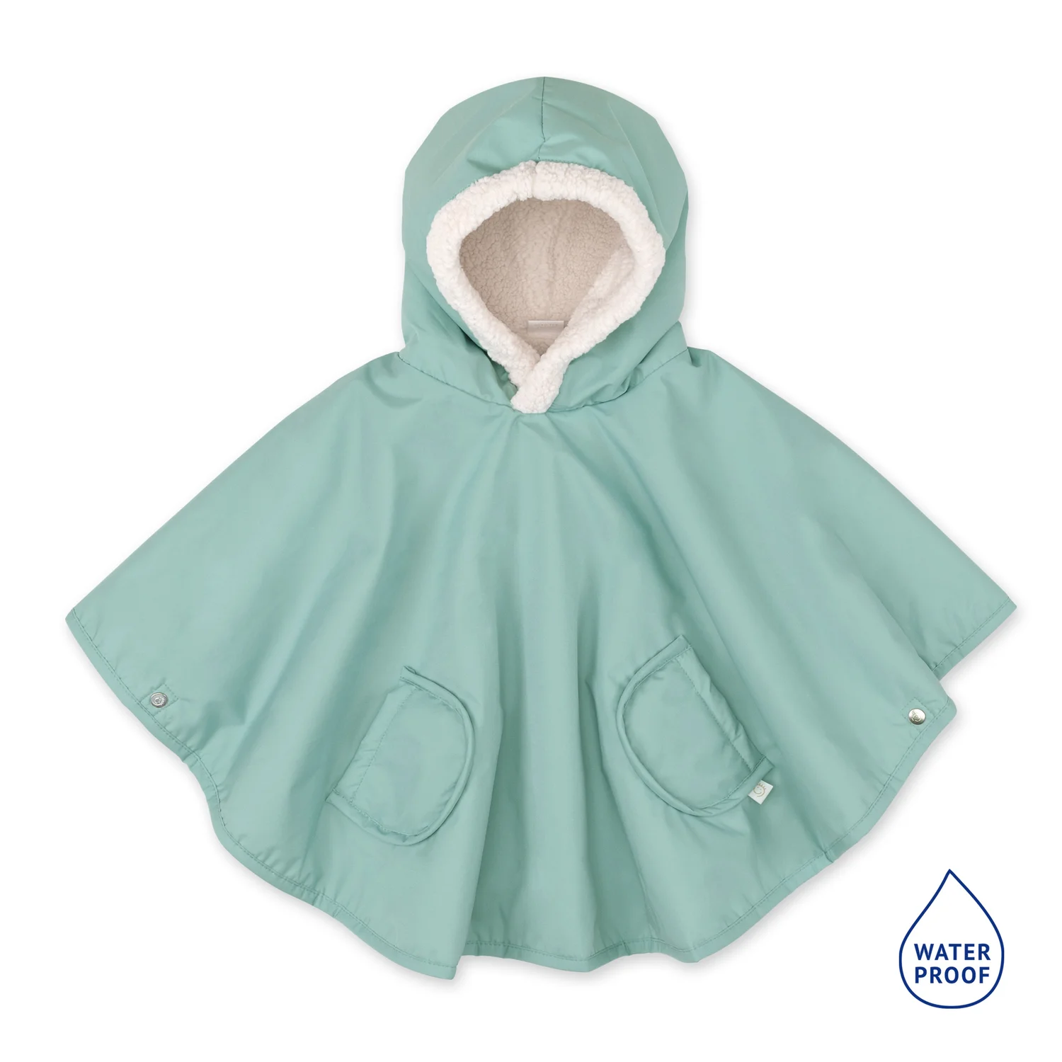 Poncho de voyage 9-36m Sauge WATERPROOF + TEDDY (Bemini)