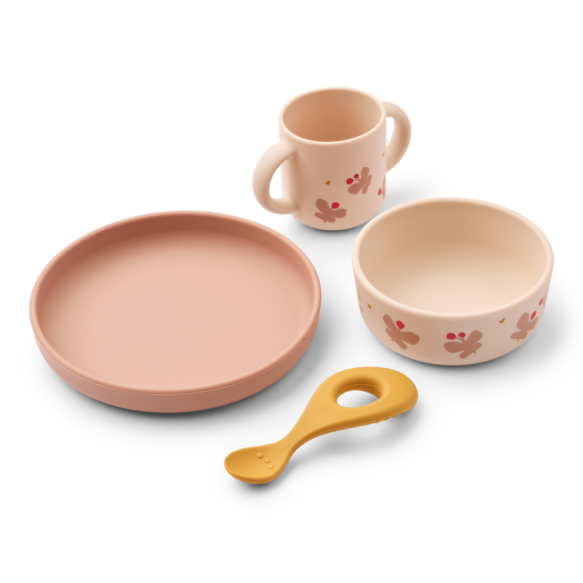 Set de vaisselle en silicone Rose (Liewood)