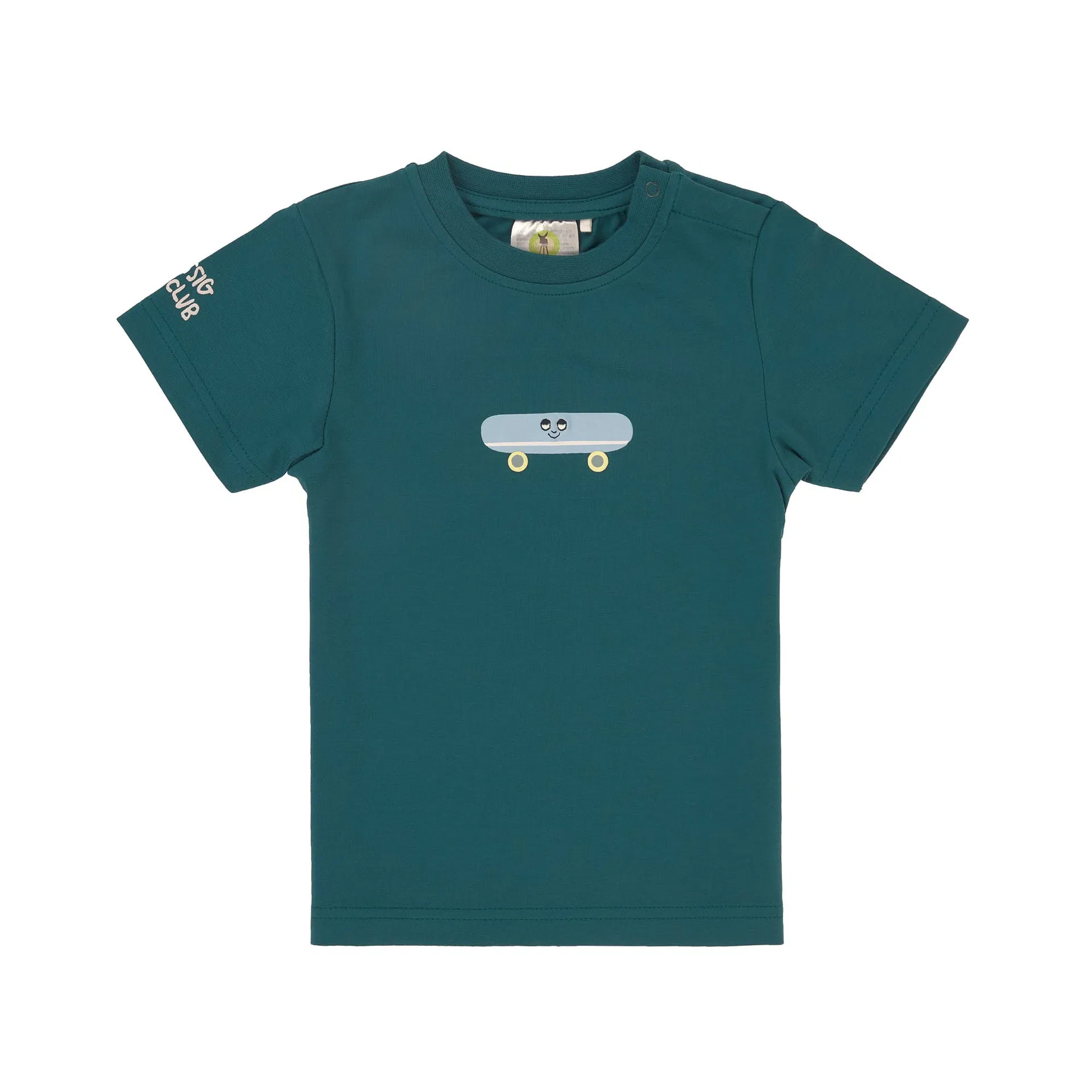 T-Shirt enfants - coton bio, Skateboard bleu vert (Lassig)