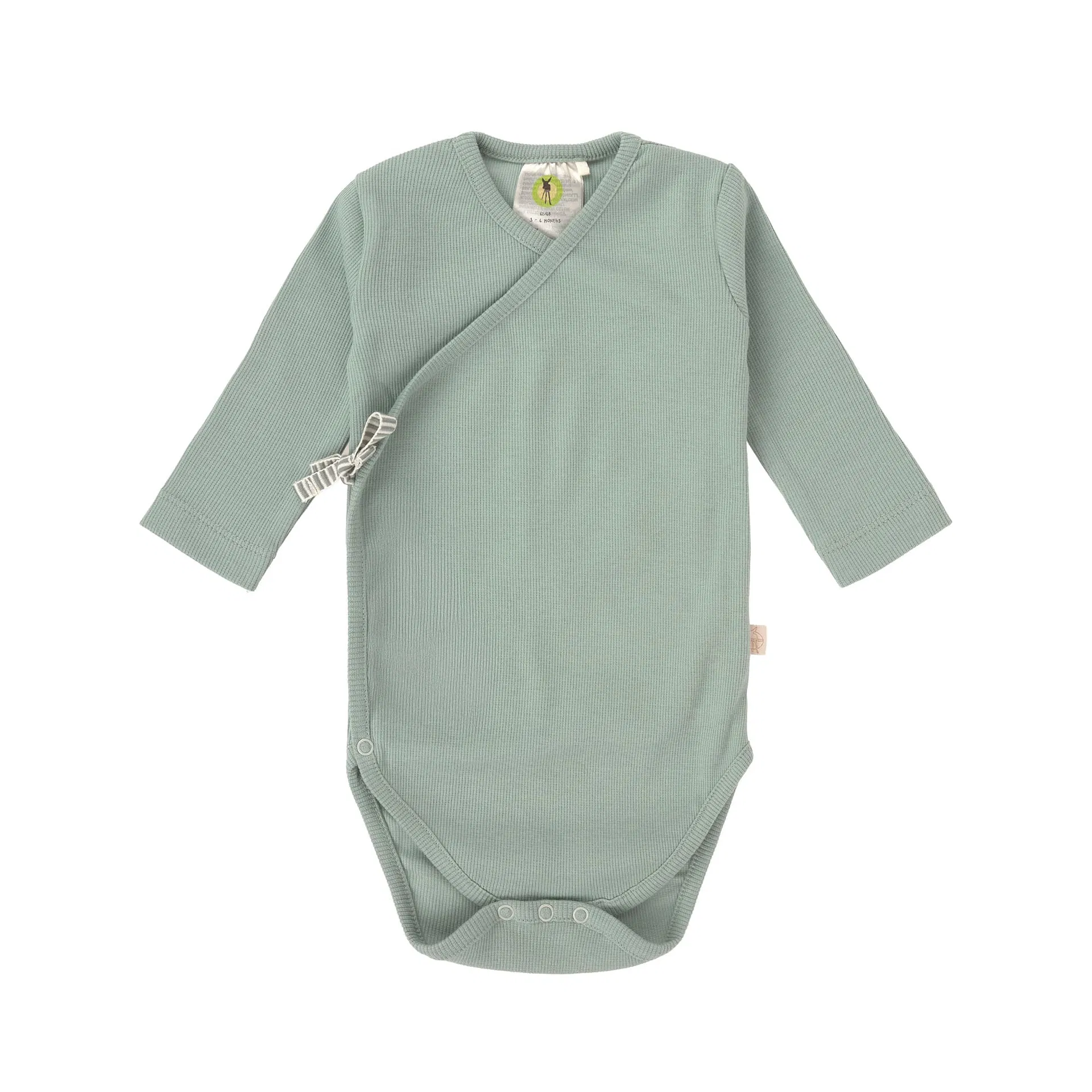 Body bébé à manches longues - Coton bio, vert pâle (Lassig)
