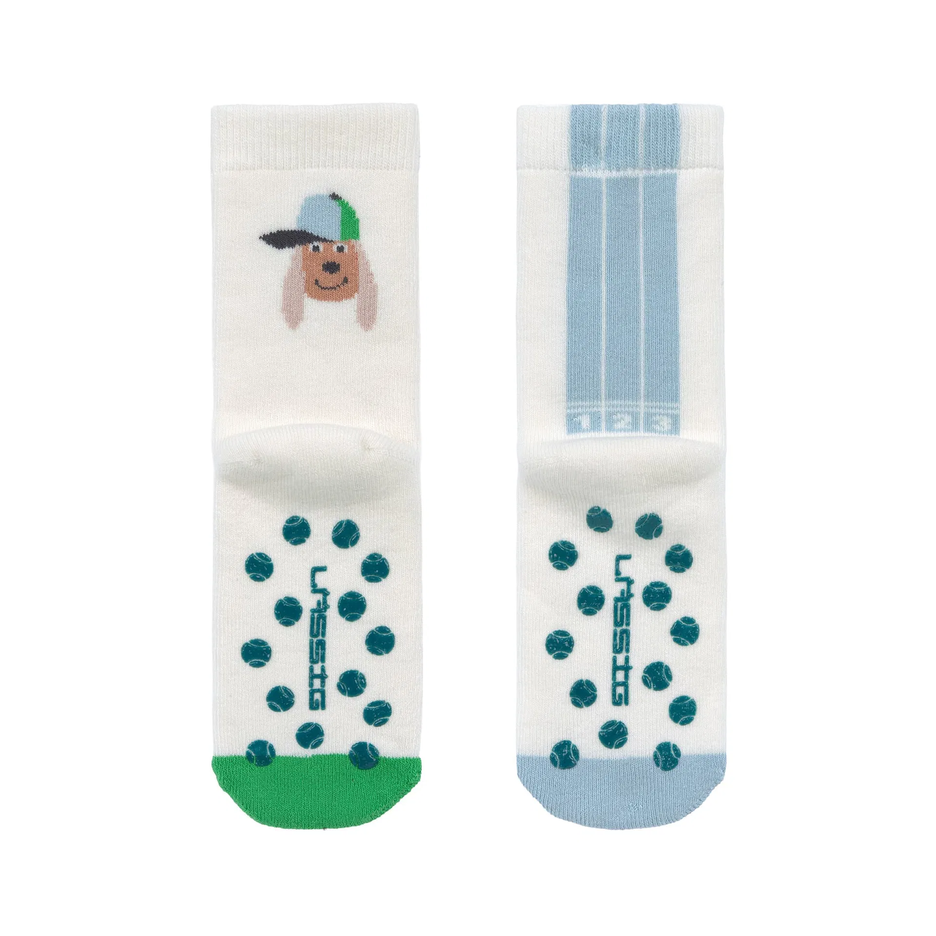 Chaussettes Antidérapantes (2 pcs) Enfants - Coton BIO, Chien (Lassig)