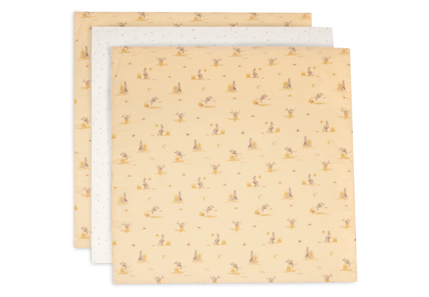 Lange Gaze de Coton 70x70cm - Kangaroots - 3 Unités ( Jollein )
