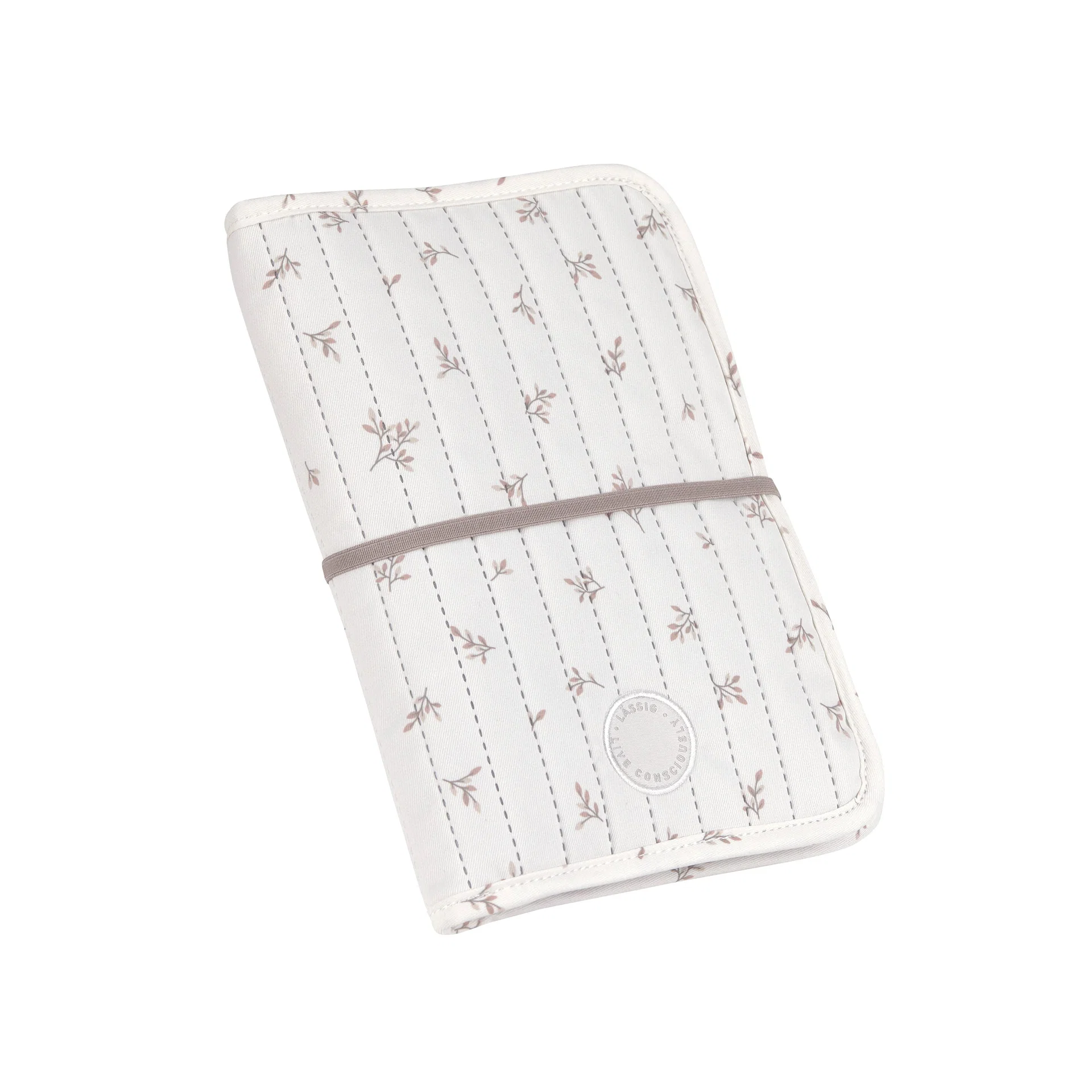 POCHETTE À LANGER, FEUILLES (Lassig) blanc