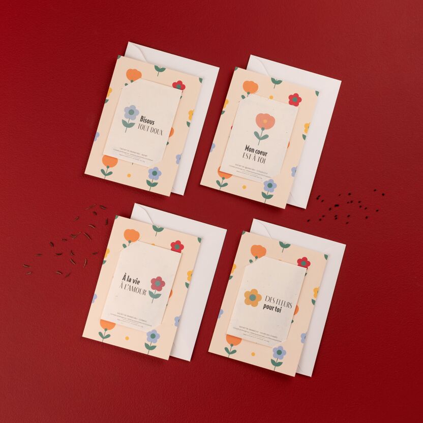 Bisous tout doux – Carte d’amour à semer (La Fabrique à sachets) mon coeur