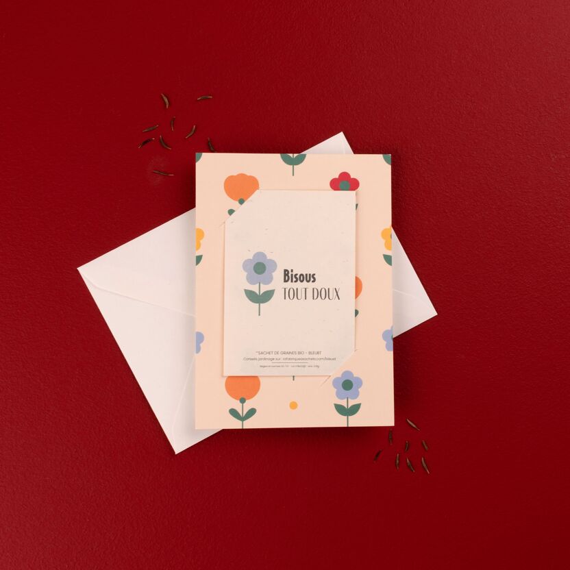 Bisous tout doux – Carte d’amour à semer (La Fabrique à sachets) bisous