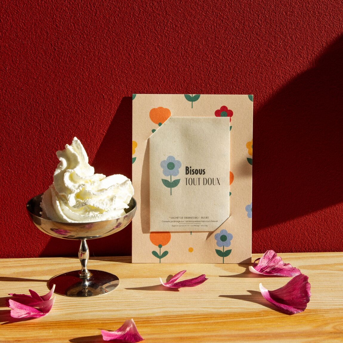 Bisous tout doux – Carte d’amour à semer (La Fabrique à sachets) design