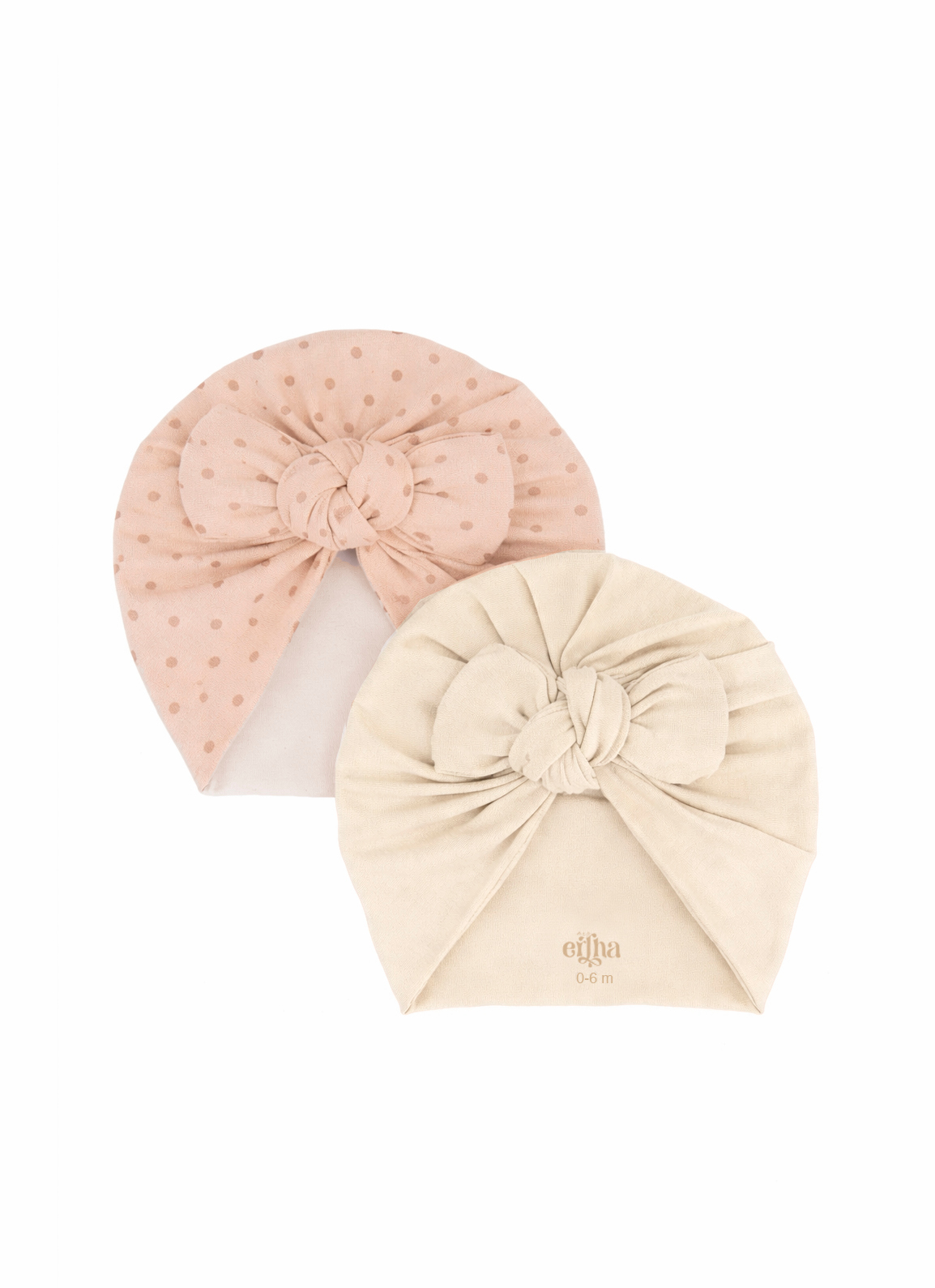 Pack Twiny Turban - Pois Blush (Mrs Ertha) belge et rose