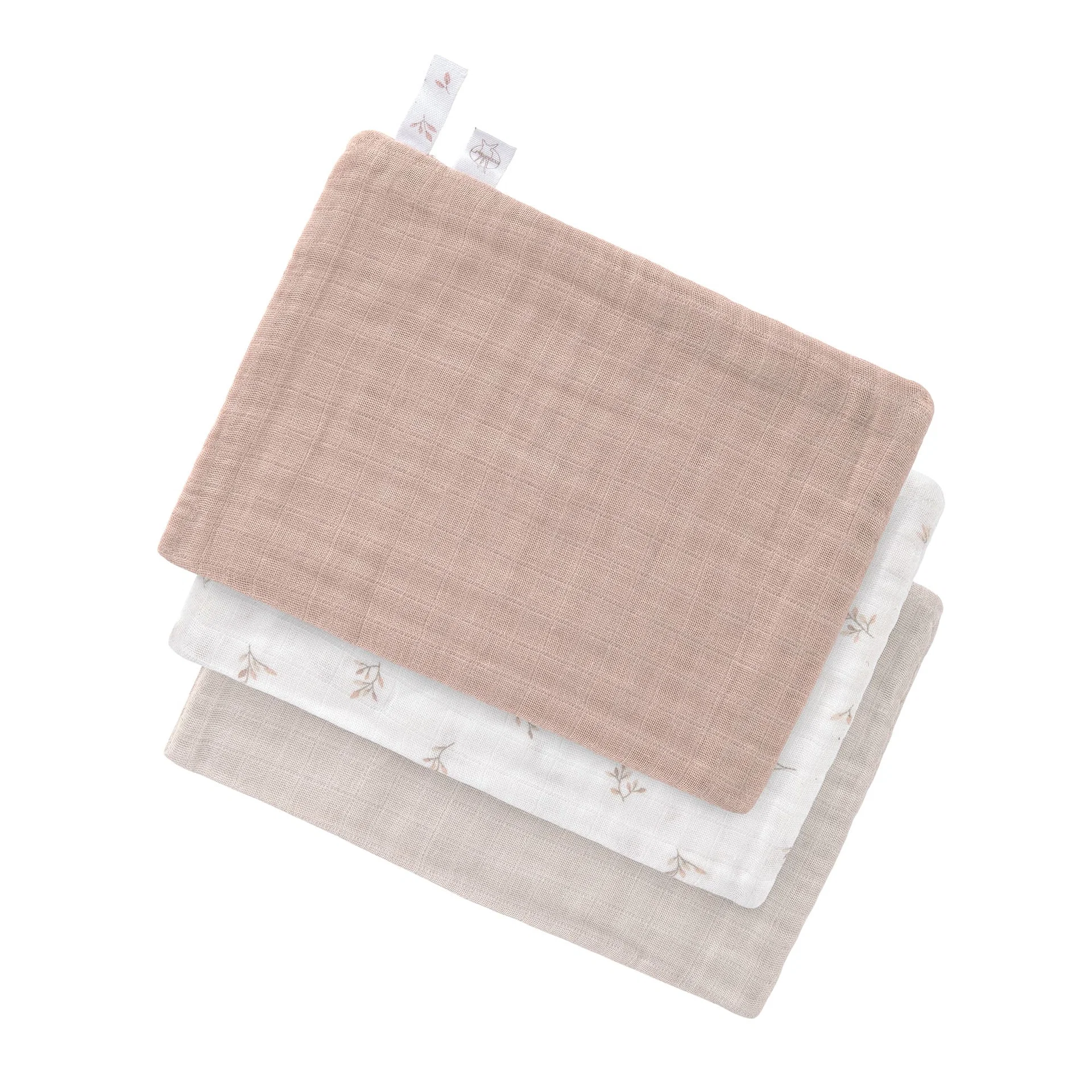 Gants de toilette en mousseline (3pcs), Feuilles (Lassig)