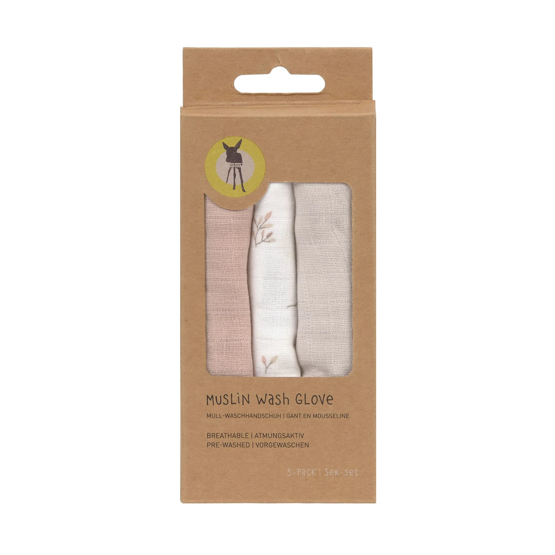 Gants de toilette en mousseline (3pcs), Feuilles (Lassig) – Image 5